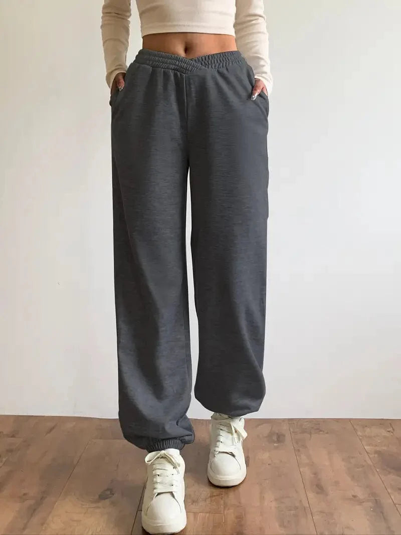 Versatile Women's Solid Loose Jogger Sweatpants for Fall & Winter