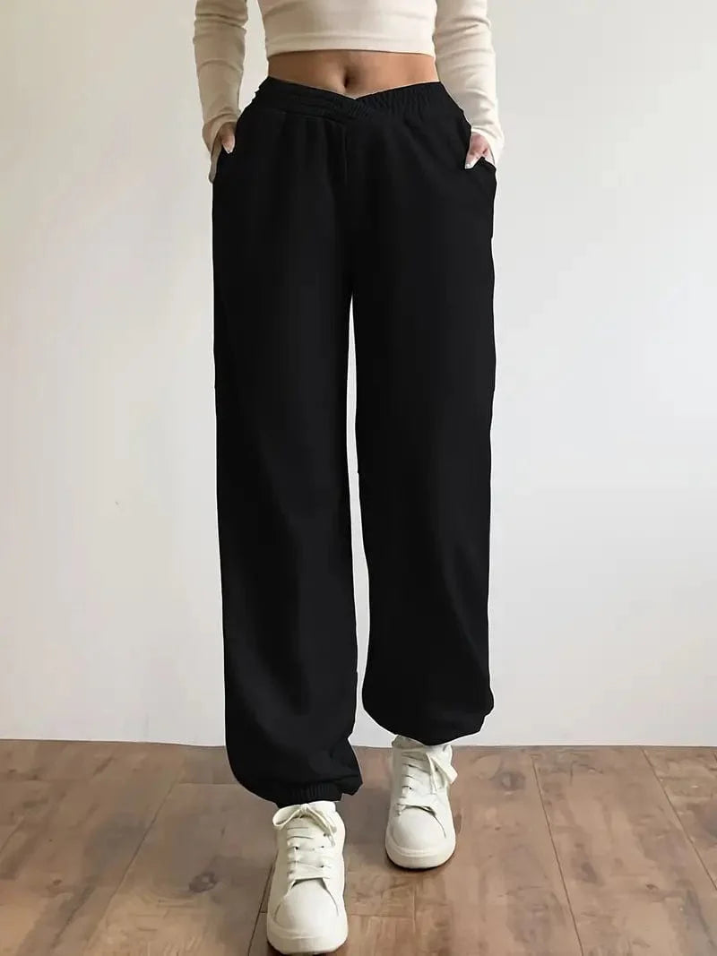 Versatile Women's Solid Loose Jogger Sweatpants for Fall & Winter