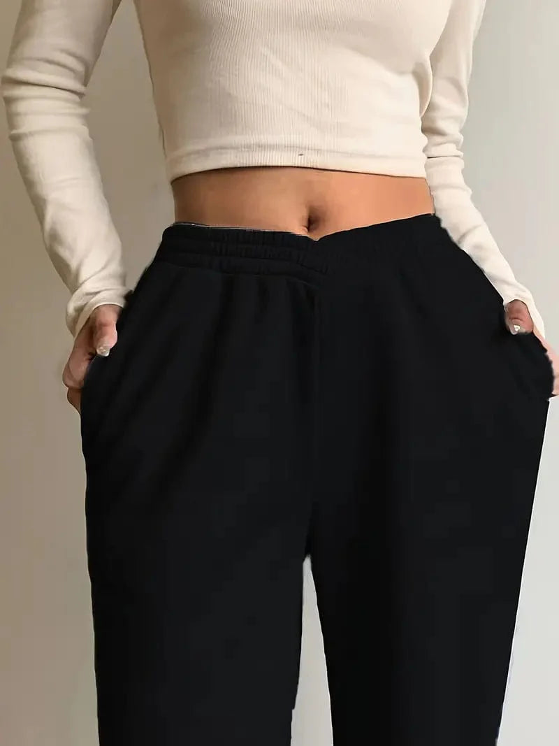 Versatile Women's Solid Loose Jogger Sweatpants for Fall & Winter