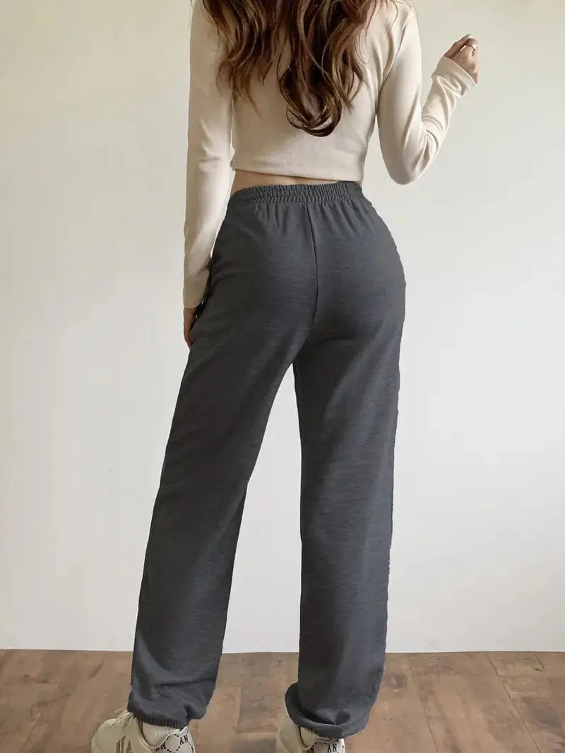 Versatile Women's Solid Loose Jogger Sweatpants for Fall & Winter