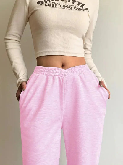 Versatile Women's Solid Loose Jogger Sweatpants for Fall & Winter