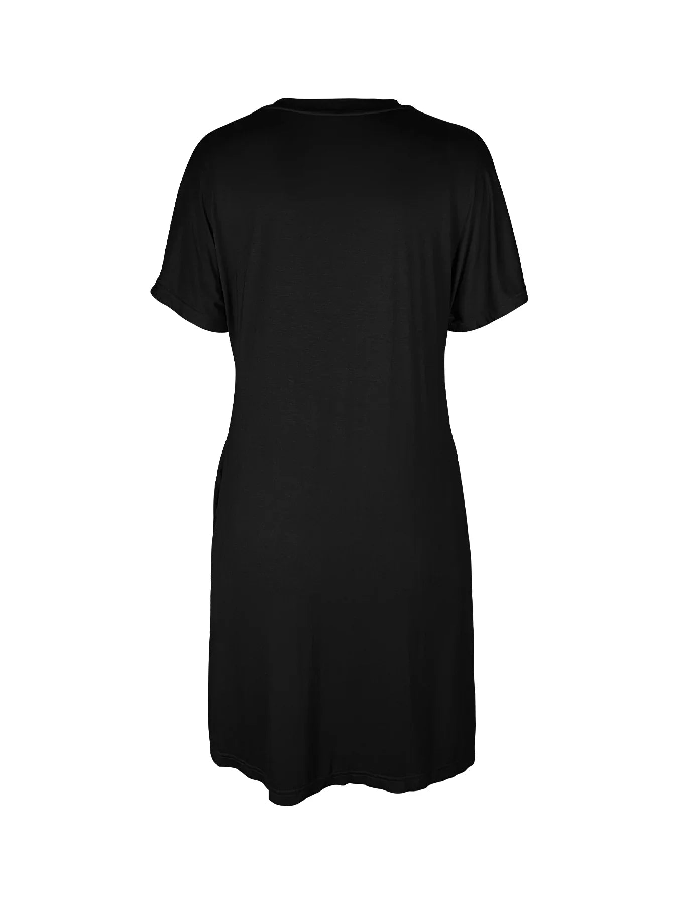 Minimalist Music Note Print Crew Neck Tee Dress Casual Short Sleeve Dress For Spring & Summer Women's Clothing