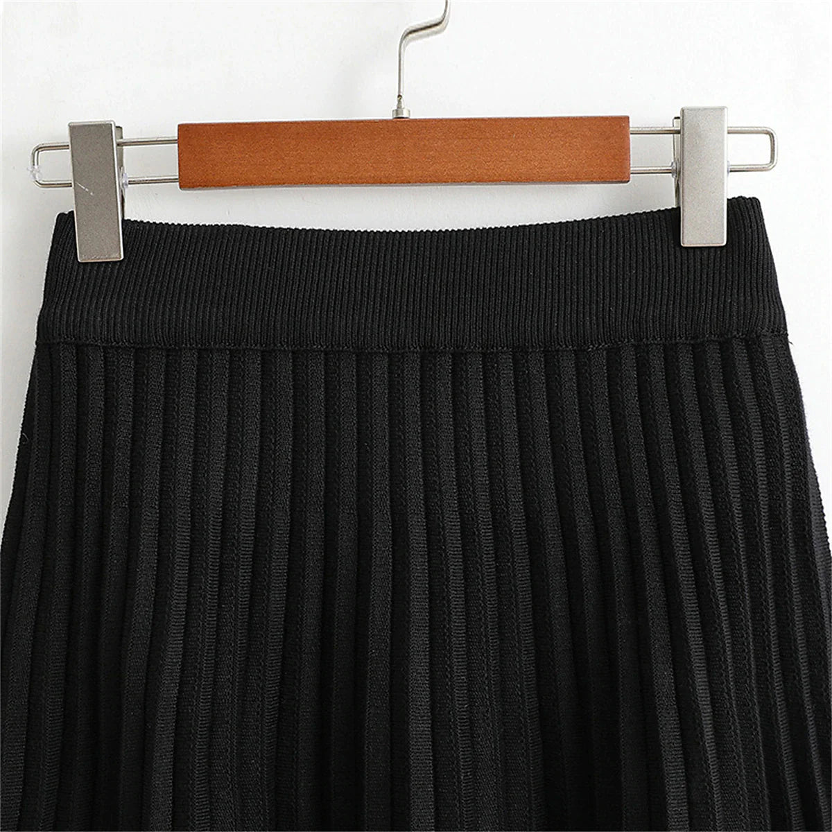 Women's Skirt A Line Mini Pleated Knitting Black Skirts Fashion Casual Street Daily Spring Summer M L XL