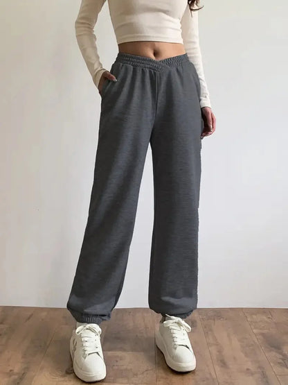 Versatile Women's Solid Loose Jogger Sweatpants for Fall & Winter