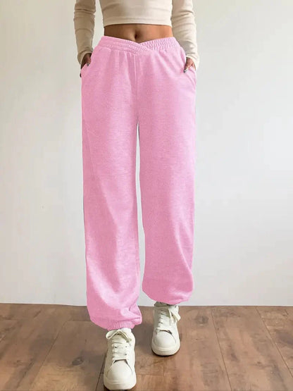 Versatile Women's Solid Loose Jogger Sweatpants for Fall & Winter