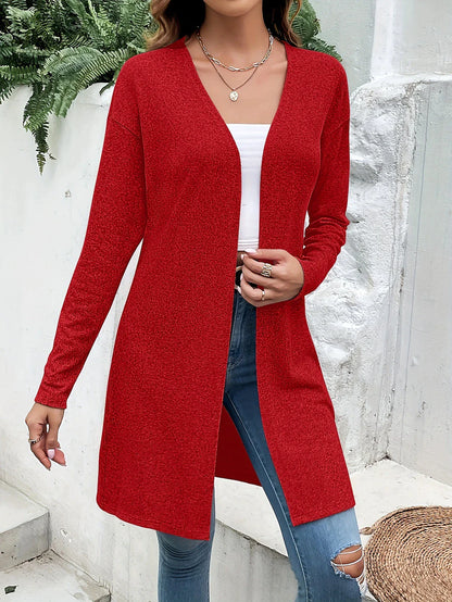 Women's Coat Windproof Warm Outdoor Street Daily Wear Going out Oversized Cardigan Collarless Fashion Daily Modern Street Style Solid Color Regular Fit Outerwear Long Sleeve Fall Winter Red S M L XL