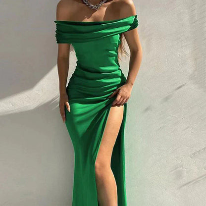 Women‘s Little Black Dress Prom Dress Party Dress Long Dress Maxi Dress Black Wine Blue Sleeveless Ruched Summer Spring Fall Off Shoulder Fashion Wedding Guest Black Cocktail Dress