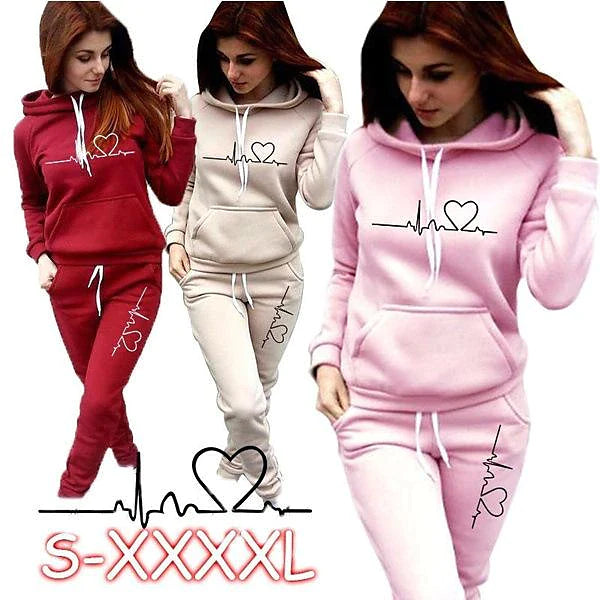 Women's Tracksuit Sweatsuit Activewear Set Winter Lace up Drawstring Heart Hoodie Pink khaki Fleece Yoga Running Thermal Warm Moisture Wicking Sport Activewear / Athletic / Athleisure