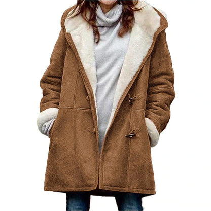 Women's Winter Fleece Hoodie Jacket Suede Fall Sherpa Jacket Maillard Casual Winter Teddy Coat Thermal Warm Windproof Shearling Jacket Comtemporary Contemporary Long Sleeve Brown Black