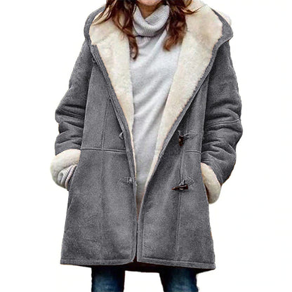 Women's Winter Fleece Hoodie Jacket Suede Fall Sherpa Jacket Maillard Casual Winter Teddy Coat Thermal Warm Windproof Shearling Jacket Comtemporary Contemporary Long Sleeve Brown Black