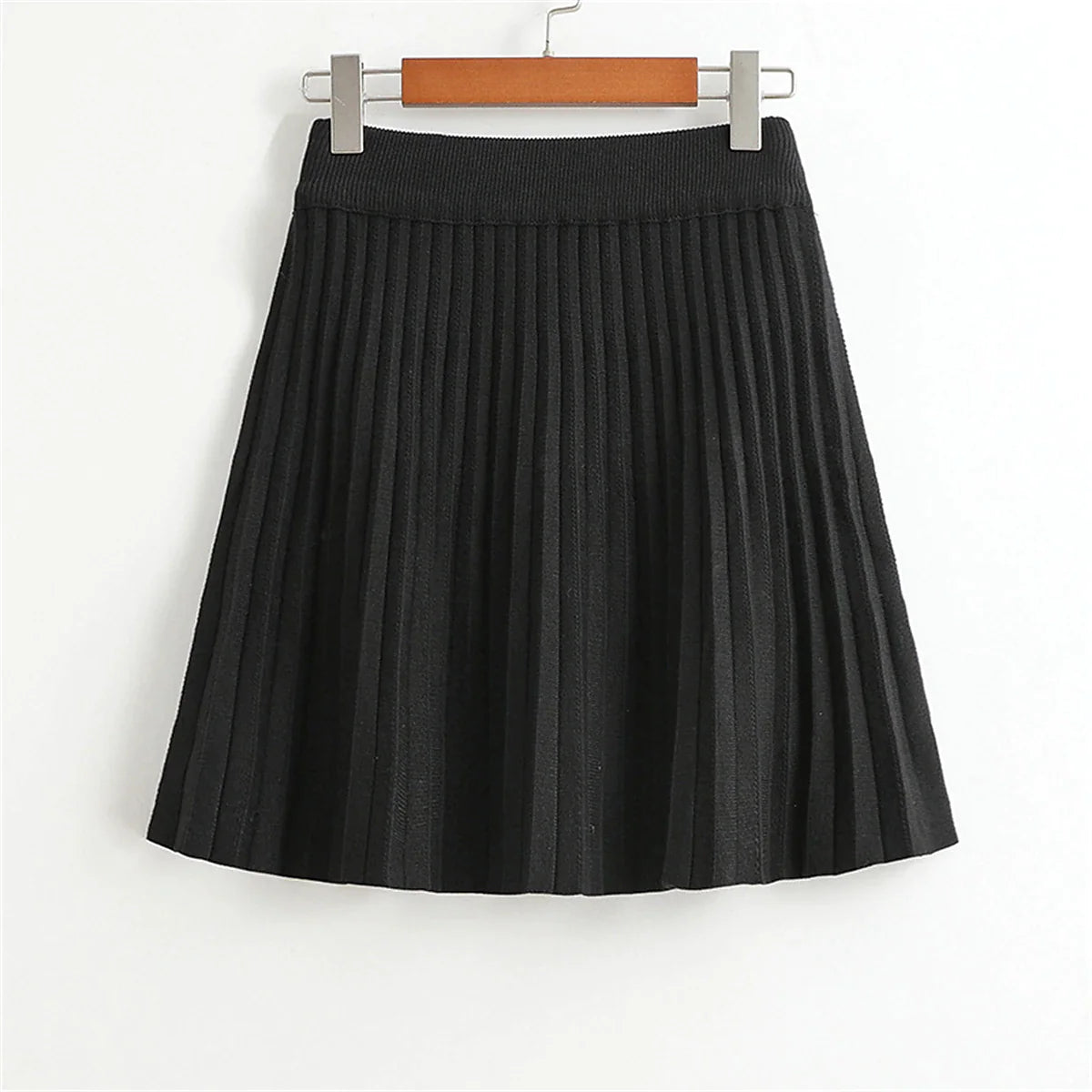 Women's Skirt A Line Mini Pleated Knitting Black Skirts Fashion Casual Street Daily Spring Summer M L XL