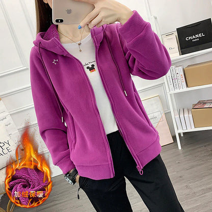 Women's Fleece Lined Jacket Sherpa Jacket Winter Heated Jacket Warm Sport Zip up Teddy Jacket Outerwear Long Sleeve Sky Blue Fuchsia Beige S M L XL 2XL 3XL