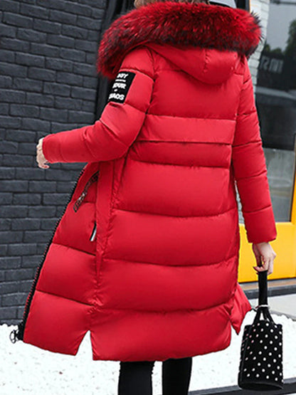 Women's Parka Outdoor Valentine's Day Street Fall Winter Long Coat Regular Fit Windproof Warm Comtemporary Stylish Casual Jacket Long Sleeve Plain with Pockets Full Zip Black Pink Army Green