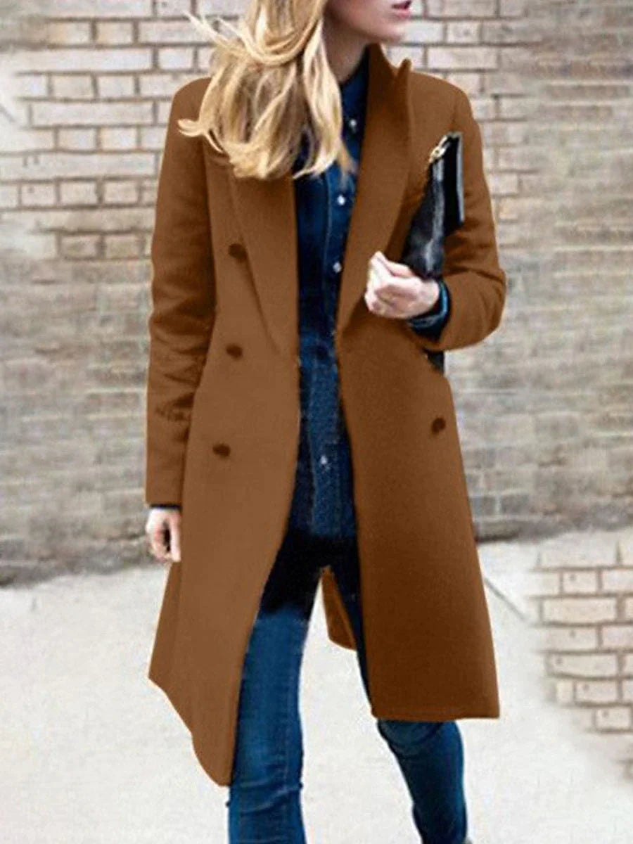 Women's Coat Casual Jacket Trench Coat Street Daily Wear Vacation Fall Winter Long Coat Loose Fit Thermal Warm Windproof Warm Stylish Sporty Chic & Modern Jacket Long Sleeve Pure Color Slim Fit Black