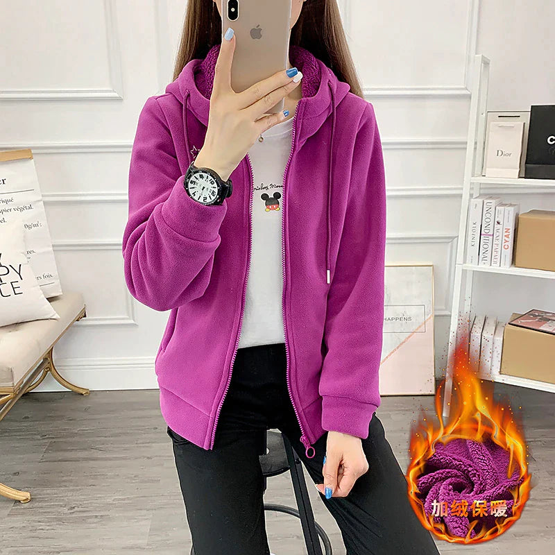 Women's Fleece Lined Jacket Sherpa Jacket Winter Heated Jacket Warm Sport Zip up Teddy Jacket Outerwear Long Sleeve Sky Blue Fuchsia Beige S M L XL 2XL 3XL