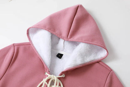 Women's Hoodie Sweatshirt Pullover Sherpa Fleece Lined Letter Warm Fuzzy Print Drawstring Front Pocket Light Pink Black Pink Casual Sports Hoodie Long Sleeve Top Micro-elastic Fall & Winter