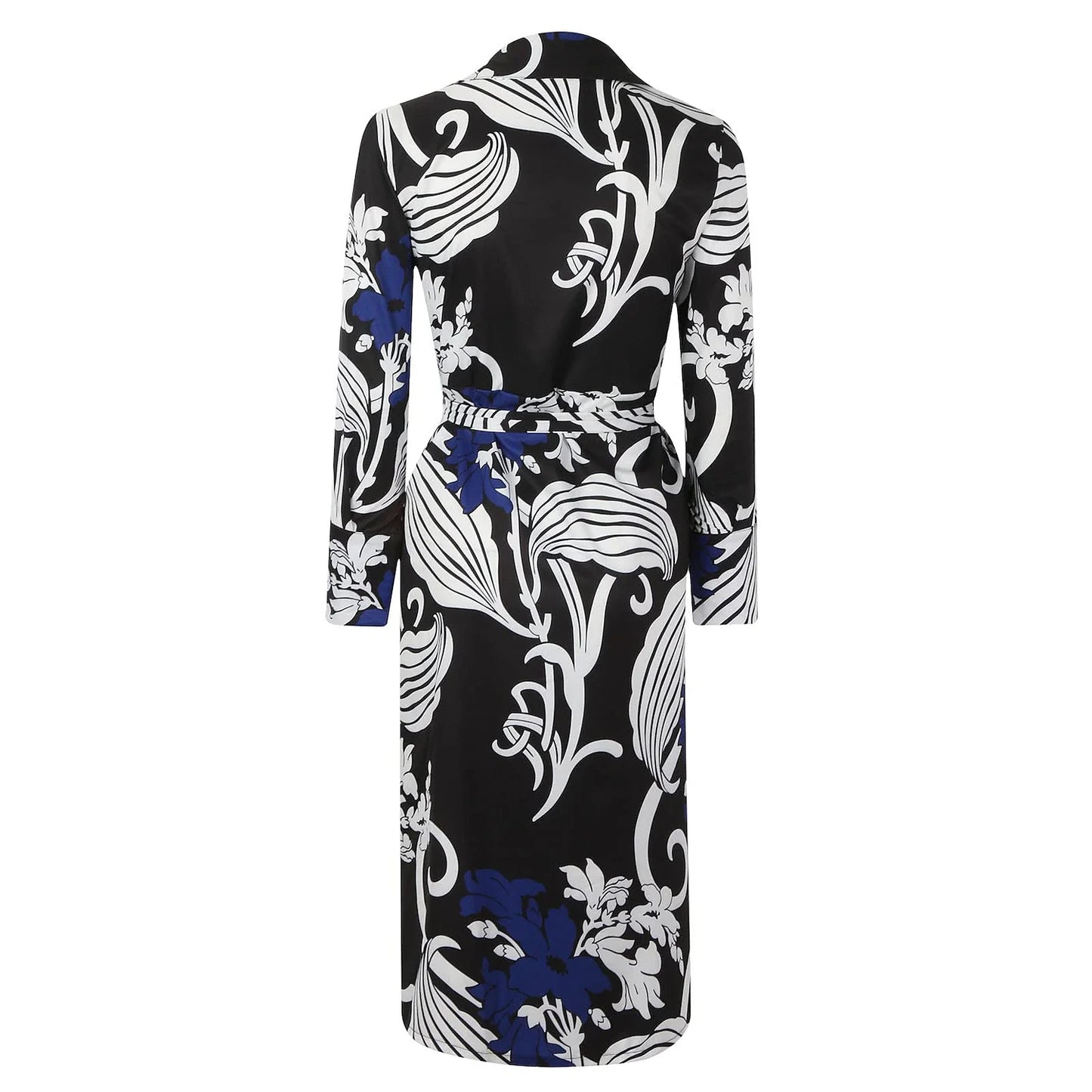 Women's Shirt Dress Work Dress Formal Dress Maxi long Dress Daily Sports Date Polyester Fashion Elegant V Neck Tie Belt Print Long Sleeve Summer Spring Fall 2023 Regular Fit Blue Green Print Flower