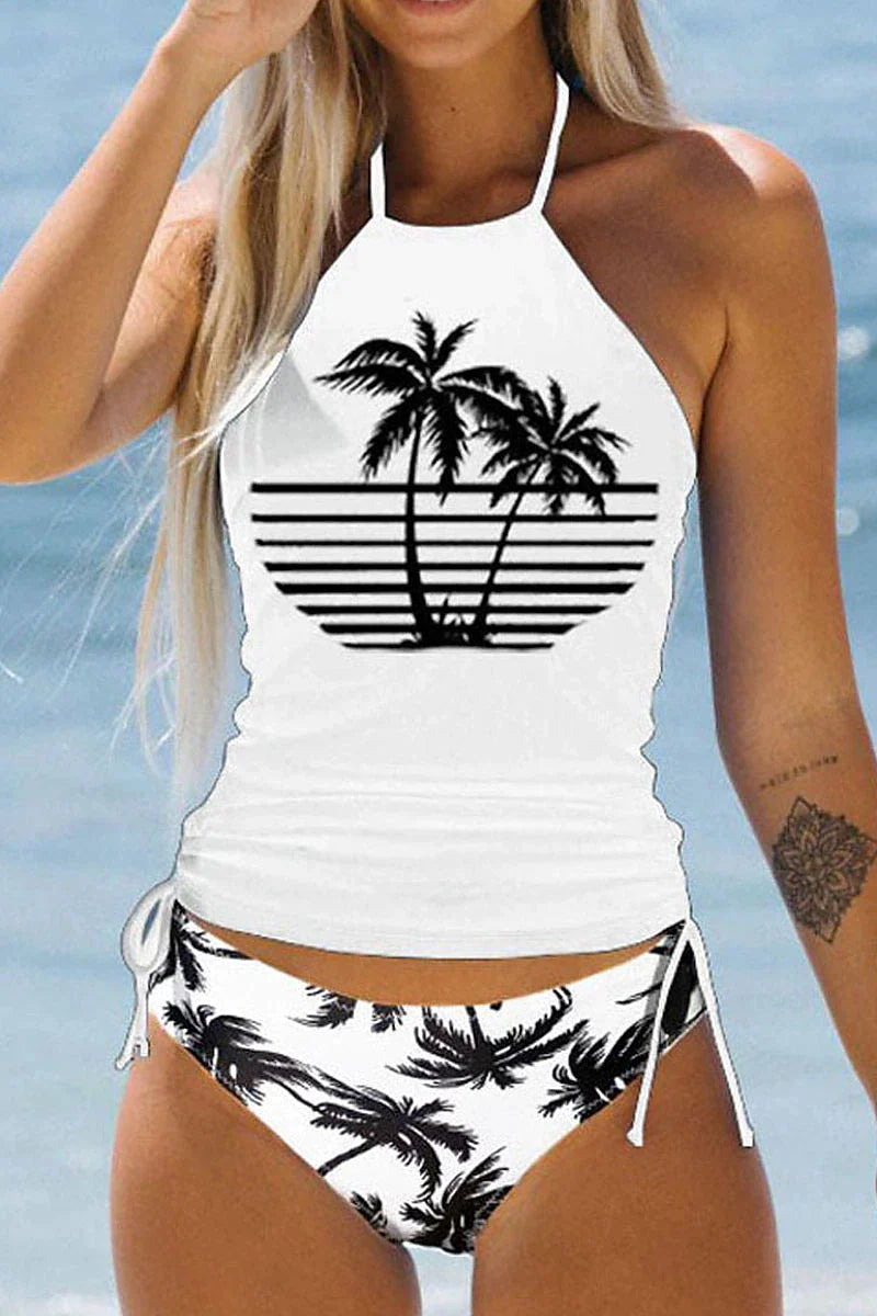 Women's Swimwear 2 Piece Plus Size Swimsuit Ruched Backless Print Butterfly Letter Black White Red Navy Blue Dark Gray Bathing Suits New Vacation Sporty