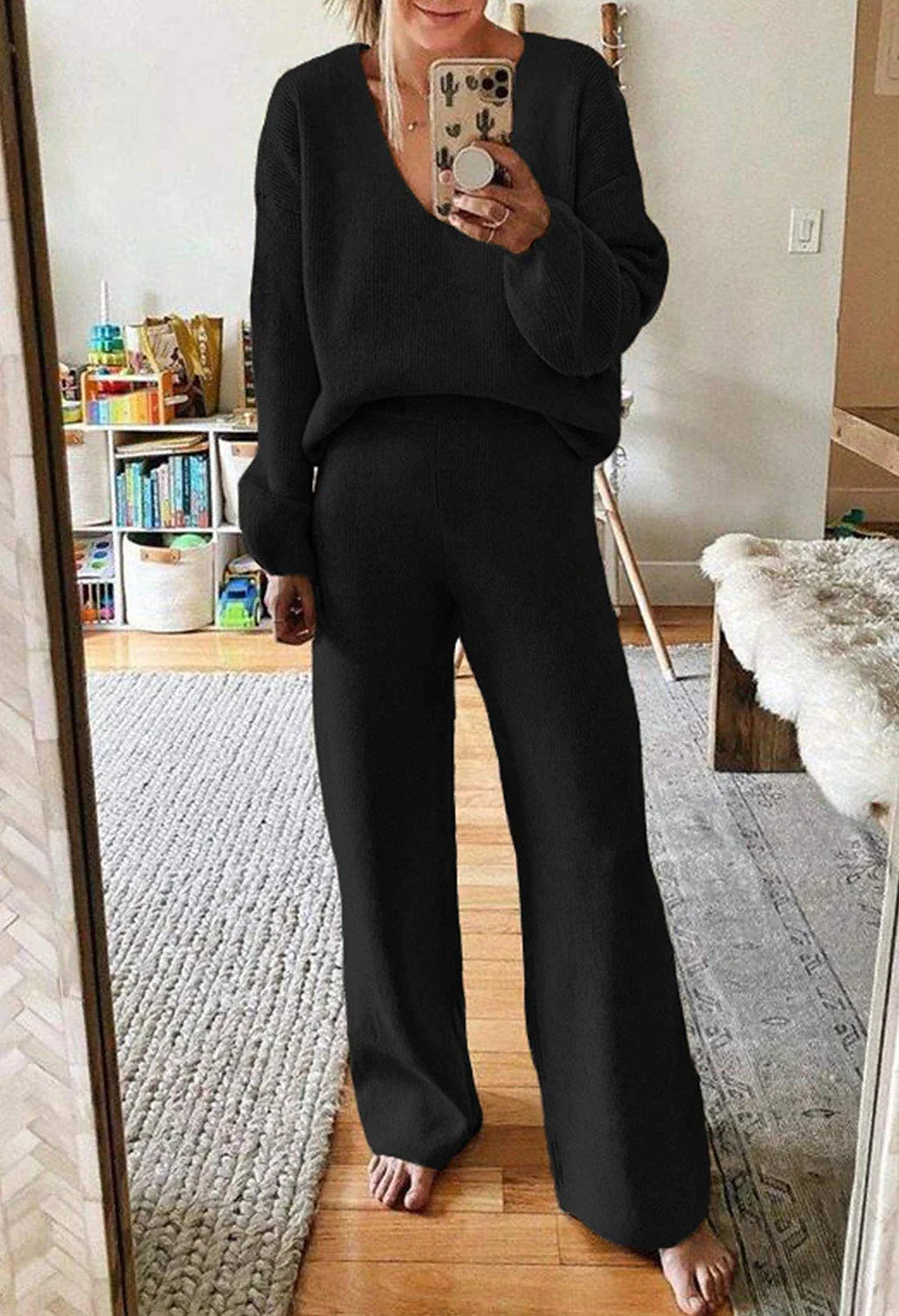 Women's Loungewear Sweatsuit Sets 2 Pieces Pure Color Warm Fashion Simple Home Street Daily Polyester V Wire Long Sleeve Pullover Pant Fall Winter Black Light Brown