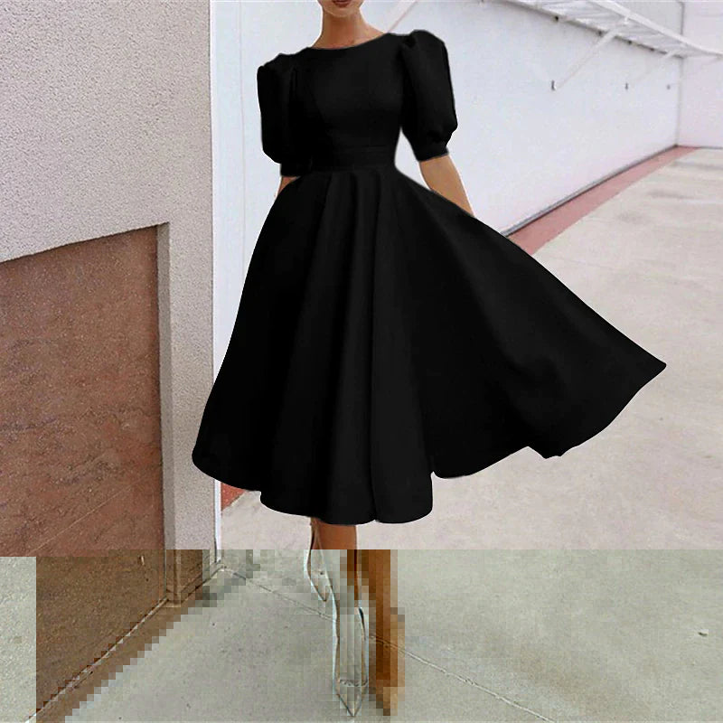 Women's Party Dress Casual Dress Swing Dress Midi Dress Black White Pink Short Sleeve Pure Color Backless Summer Spring Crew Neck Party Party Birthday Spring Dress 2023 S M L XL 2XL