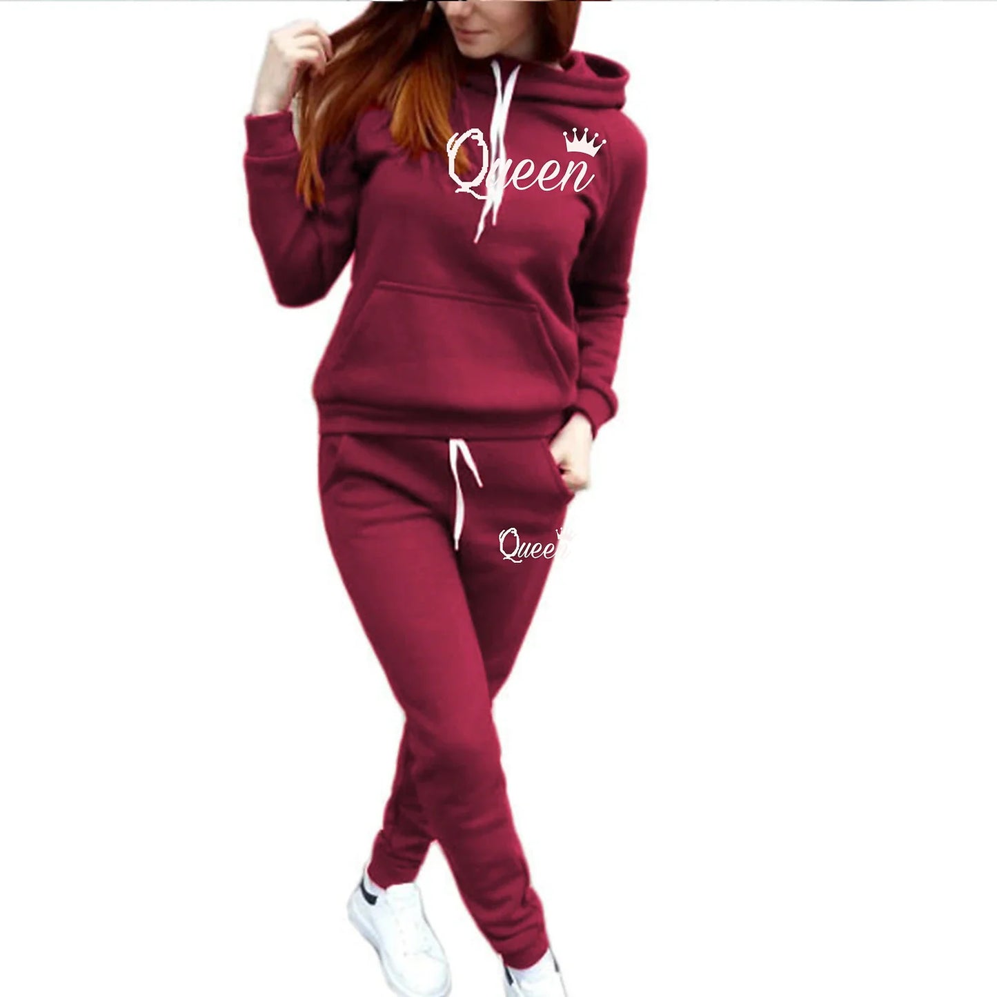 Women's Hoodie Tracksuit Pants Sets Letter Black Pink Wine Print Drawstring Long Sleeve Outdoor Casual Warm Sports Hooded Regular Fit Fall & Winter