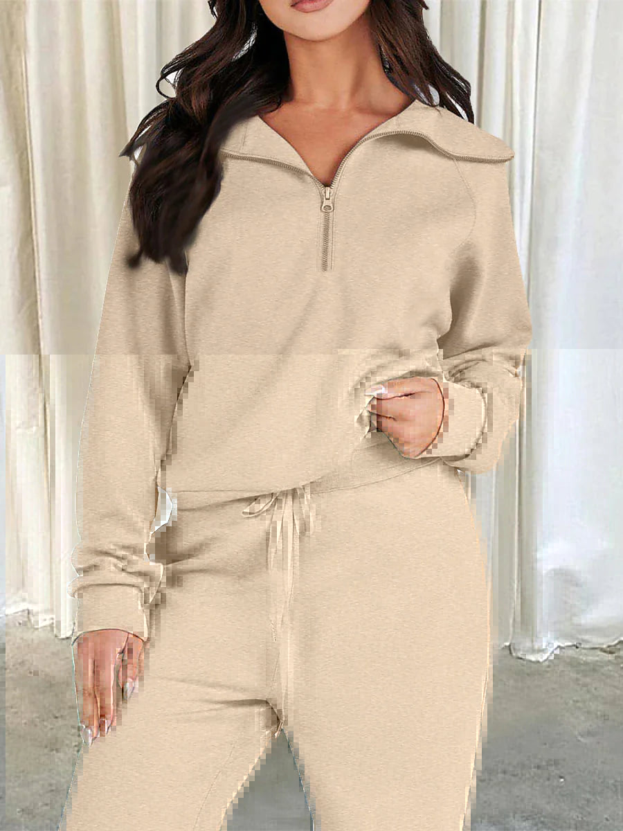 Women's Loungewear Sets Pure Color Casual Comfort Home Street Daily Polyester Breathable Lapel Long Sleeve Pullover Pant Pocket Fall Winter Lake blue Black