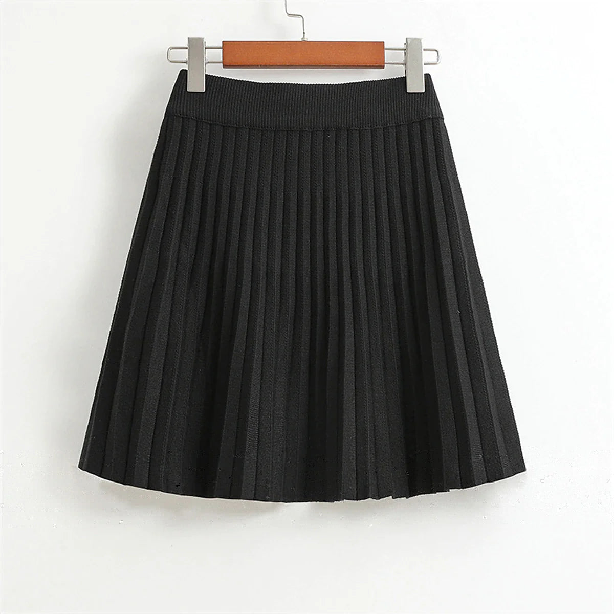 Women's Skirt A Line Mini Pleated Knitting Black Skirts Fashion Casual Street Daily Spring Summer M L XL