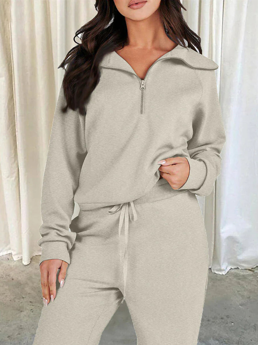 Women's Loungewear Sets Pure Color Casual Comfort Home Street Daily Polyester Breathable Lapel Long Sleeve Pullover Pant Pocket Fall Winter Lake blue Black