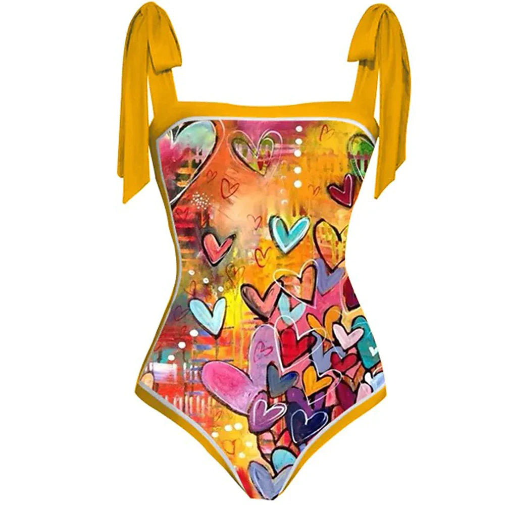 Women's Swimwear One Piece Beach Bottom Normal Swimsuit 2 Piece Printing Floral Yellow Navy Blue Blue Orange Beige Bodysuit Bathing Suits Sports Beach Wear Summer