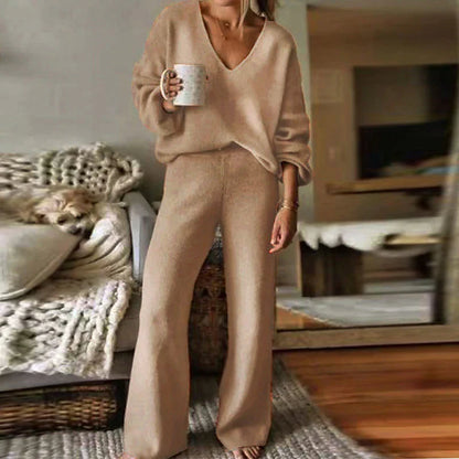 Women's Loungewear Sweatsuit Sets 2 Pieces Pure Color Warm Fashion Simple Home Street Daily Polyester V Wire Long Sleeve Pullover Pant Fall Winter Black Light Brown