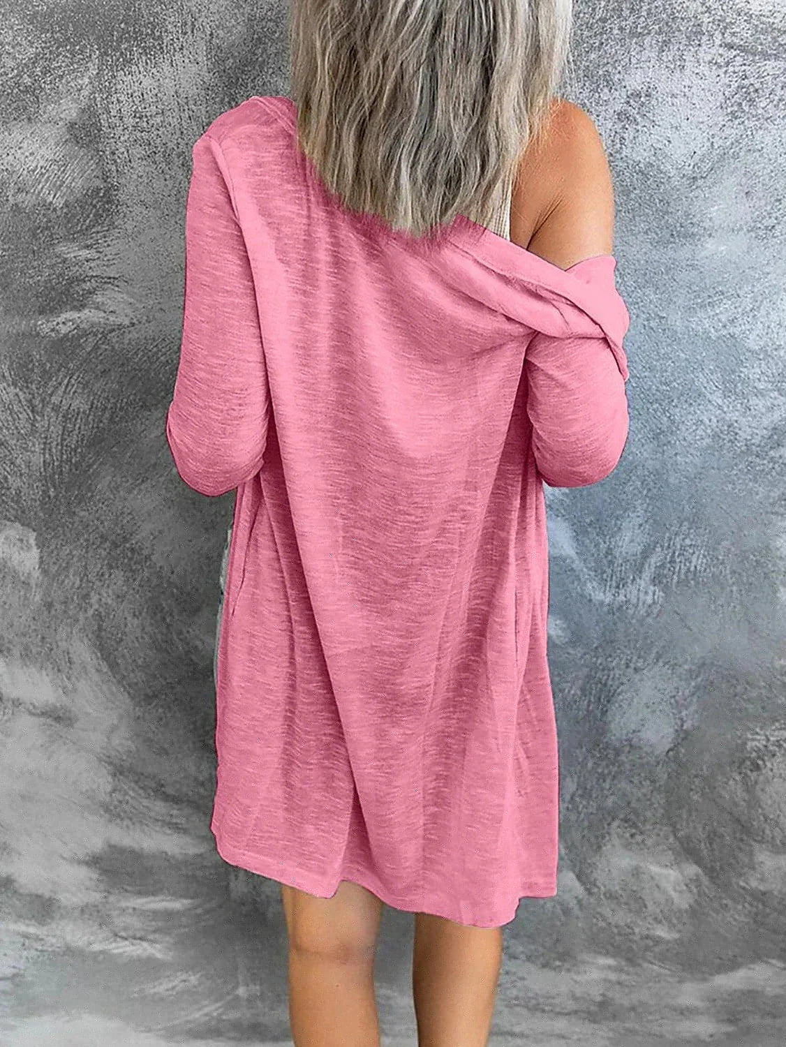 Classic Knitted Women's Cardigan in Pink, Black, Grey, and White