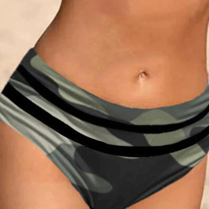 Women's Swimwear Bikini Bathing Suits 2 Piece Normal Swimsuit 2 Piece Sexy Camouflage Gray Padded Strap Bathing Suits Sports Vacation Beach Wear